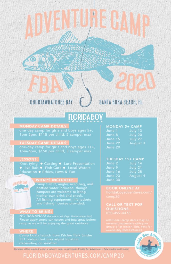 FBA Adventure Camp Poster 2020 // 30A summer camp